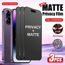 Yezodawee 3片装磨砂防窥钢化玻璃屏幕保护膜，9H硬度，防指纹，2.5D弧边，全屏覆盖，兼容 16ProMax/16Plus/15ProMax/14/13/12/11/XR/X/XS/7/8（6.1英寸） - 黑色 - 查看 26