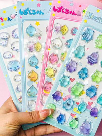 Early Cartoon Corner Animal Sticker, Takamochi Kageko Cute Relief Crystal Three-Dimensional Sticker For DIY Handbook DecorationDecorations - Gifts. Perfect Choice For Home Decoration, Decoration, Party Decoration, Birthday Gifts, Various Festival Gifts. Fashion.
