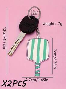 Móc khóa vợt Pickleball in họa tiết sọc và hoa nhiều màu sắc - Chất liệu kim loại bền chắc, phụ kiện túi thể thao đáng yêu, phù hợp với chìa khóa xe và túi xách, món quà hoàn hảo cho phụ kiện thể thao dành cho nam và nữ | Móc khóa vui nhộn | Móc khóa kim loại - Nhiều màu - Xem 12