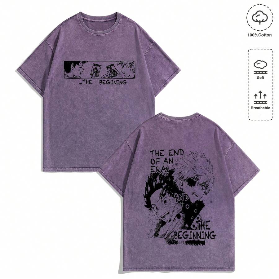 EWH 100% Pure Cotton, Make Old,Retro ,230g,Men's Y2K Vintage Distressed Black T-Shirt - Hollow Knight Silksong Official Graphic Tee With Hornet Art & Floral Design, 100% Cotton Super Soft & Breathable Gaming Streetwear Gift,Y2k,Soulja,Concert,,Cyber Monday,Gothic,Vintage,Streetwear Graphic,Valentine's Day Gifts,New Year's Gifts, Carnival Gifts, St. Patrick's, Easter, Father's Day, Mother's Day Gifts 004-AB - 紫色 - 查看 1