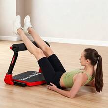 LIPETY Multi-Functional Ab Trainer, Mini Home Sit-Up Assistant, Portable Lazy Fitness Equipment For Abdominal Workout - 紅色 - 查看 6