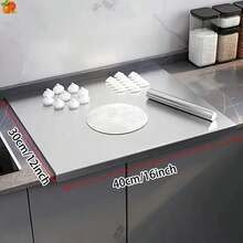 XXL 304 Stainless Steel Cutting Board Anti-Slip & Mildew-Proof! No More Moldy Wooden Boards | Heavy-Duty & Food-Sa Fe, Easy To Clean – Chop Meat, Knead Dough, Bake Prep All-In-One | Must-Have For Home - 銀色 - 查看 5