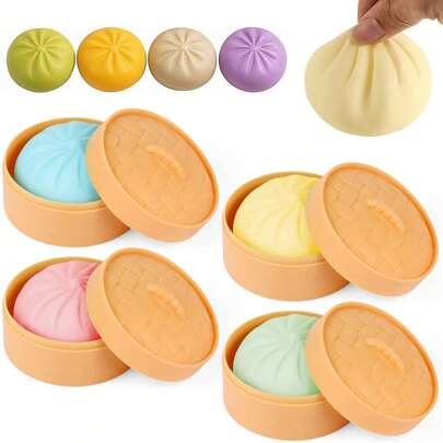 1pc Cute Soft Bread Shaped Stress Relief Toy: Colorful Soft Bread Squeeze Stress Ball, Slow Rebound Anti-Stress Gadget, Realistic Bread Replica, Squishable Dough Finger Toy And Stretchable Sensory Desktop Toy, Relieve Anxiety, Office Relaxation, Home Decor, Best Gift For Family And Friends