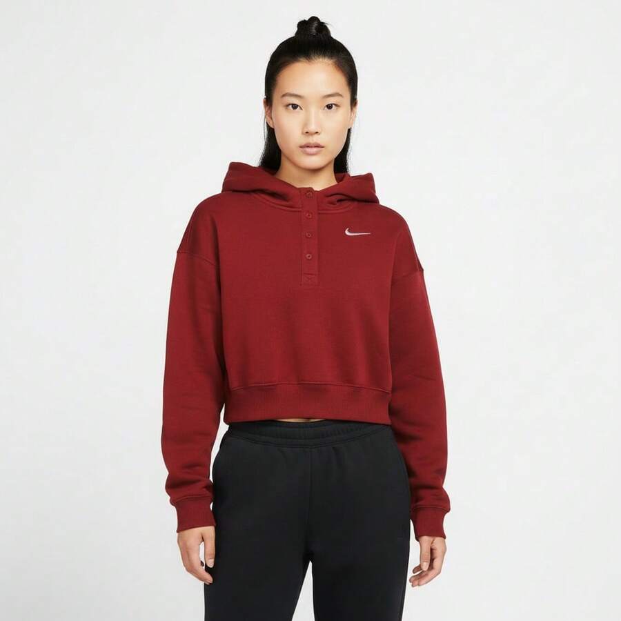 Nike 女士 AS W NSW PHNX FLC OS CRP HNLY 针织套头衫 IF0259-613 - 紅色 - 查看 1