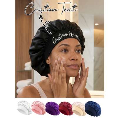 Customizable Silk Sleep Cap With Name, Satin Sleep Cap With Customized Name, Personalized Hair Cap With Name, Customizable Ladies Beauty Cap, Valentine's Day Customized Gift, Ladies Headband, Curling Silk Sleep Cap, Large Size Sleep Cap, Customized Bridesmaid Gift, Bridal Party Gift, Wedding Gift, Birthday Gift, Teacher Gift, Party Favor, Bridal Shower Gift, Mother's Day Gift, Best Friend, Mom, Wife, Girlfriend