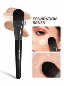 MAANGE 1pc Large Makeup Foundation Brush, Made Of Soft Fibers, Portable, Suitable For Foundation, Face Mask, Blending, Can Be Used For Liquid, Cream And Powder, For Priming, Mixing And Facial Application, Suitable For Home Or Travel Use, Gift For Women And Girls - Black - View 9