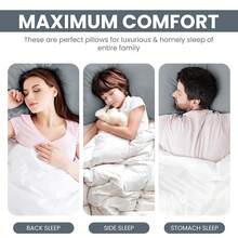 Utopia Bedding KopfKissen (2er Set), 80 x 80 cm Schlafkissen, Atmungsaktiv et Weich Kissen (Weiß)-3430 - 2265x65cm2erPack - Übersicht 8