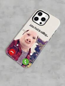Selected "John Pork Is Calling" Printed All Inclusive Mixed Color Phone Case Suitable For IPhone17PRO MAX/17 AIR/15ProMax/16PROMAX/GalaxyS22/S23/S24/S23 Plus/S24 Ultra/S25/A15/A33/A23  A Must-Have For Daily Commuting - Anti Fading, Immaculate, Holy Mother's Day, Independence Day Gift, Valentine's Day, Birthday Gift For Family And Friends. - White - View 6