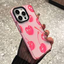 Cherry Phone Case, Pop Art Style, For Compatible With IPhone 17/17pro/17promax/17Air/Iphone16/16pro/16plus/16promax/15/15promax/15pro/11/12/13/14promax/12mini/13mini/11pro/11promax/12pro/12promax/13pro/13promax/14pro/14promax, Summer Fruit Treat Gift, Vibrant Sweet Icon Present - Màu Hồng baby - Xem 4