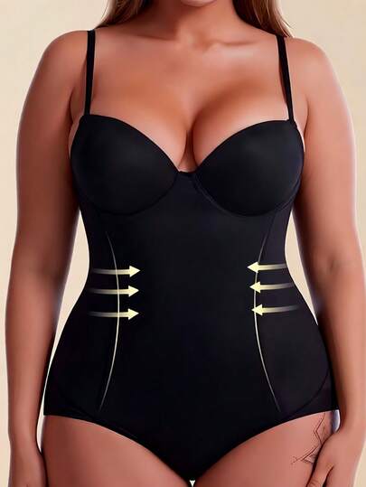 一件装加大码女士塑身衣，女士连体衣，加大码紧身胸衣带罩杯，三排搭扣设计方便如厕，时尚性感网纱紧身衣，凸显身材曲线，收腰提臀，塑造胸型，可外穿，多功能塑身衣，舒适贴身塑形内衣，轻盈弹力面料，保持女性优美身形