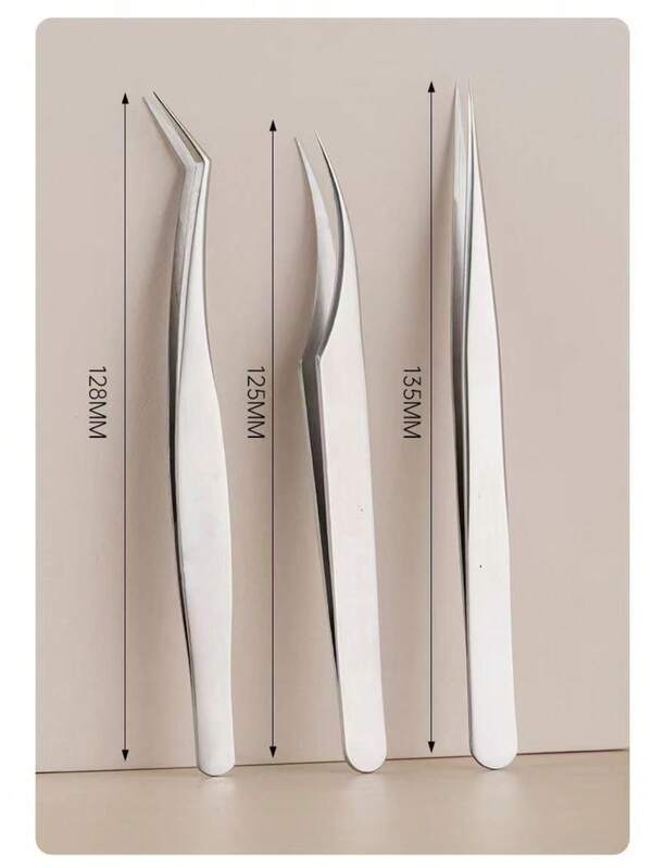 Eyelash Tweezers! Professional Eyelash Extension Stainless Steel Feather Clip Tweezers For Beginners, Eyelash Extension Tweezers, Eyelash Curler, Makeup Tools