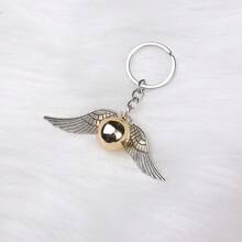 串珠翅膀钥匙扣，创意DIY钥匙扣，灵感源自金色飞贼，经典珠宝吊坠礼品 - 彩色 - 查看 3