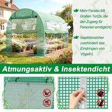 LILIIN Szklarnia foliowa 3 x 2/4/6/8 x 2 m, pomidorownia z ocynkowaną ramą stalową, szklarnia foliowa z oknami i drzwiami zamykanymi na zamek, szklarnia ogrodowa do warzyw i roślin, zielona - 3x4m - Zobacz 7