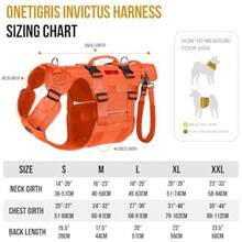 zxxOneTigris Arnes de Soporte para Perros Grandes - Arnes de Cadera con Asas Caleco Multifuncional de stencia para Molidad y Soporte de Patas Traserasperro trepa escalera - Naranja - Ver 2