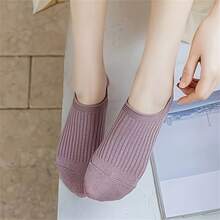 5 pares/8 pares de calcetines cortos invisibles, versátiles y de moda, finos y con rayas de dopamina para primavera y verano - Multicolor - Ver 5