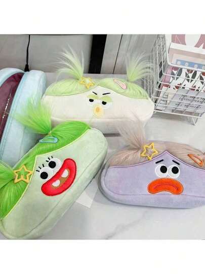 1个可爱卡通大容量铅笔盒，日韩风格学生铅笔袋，男女通用铅笔袋，多功能笔袋，简约铅笔盒，化妆包，洗漱包，文具包，笔袋，背包