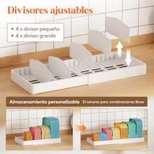 zxxLifewit Organizadores de Tapas y Almacenamiento Paquete de 1 34-61  Disores de Tapas de Contenedores de Alimentos Grandes Austab Dentro  Gabinete para Enera de Cocina/Despensa Blancoorganizador de cocina - Blanco - Ver 4