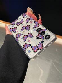 1个蝴蝶图案透明防摔手机保护套，TPU材质，适合作为节日礼物送给男士和女士，兼容三星手机 - 彩色 - 查看 5