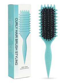 Hair brushes-EU+UK 2026 New Teal Curl Defining Hair Brush With Flexible Detangling & Grip Handle - For Wet Hair Care, Shine & Shape Boosting, Ideal For Curly Hair Women, Daily Use, Back To School & Travel Essentials - Square - View 10