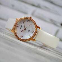 Orient Women's Large Dial White Leather Band Watch, Fashionable And Elegant Gift Choice - White - View 2