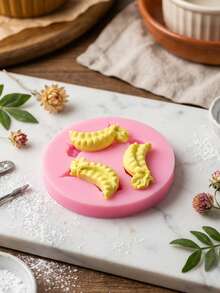 1 pieza/2 piezas Molde de silicona con forma de guisante para hornear mousses, pastelerías francesas, pudines de chocolate y magdalenas. Antiadherente y fácil de desmoldar, molde de silicona vegetal. - Rosa - Ver 5