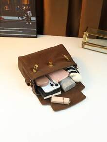 New Arrival College Style Women's Handbag, High-End Niche Design Matte Small Tote Bag - Coffee - View 11