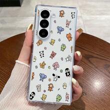 For Samsung Galaxy Z Fold 6 Case | Colorful Toy Animal Print Pattern | Transparent Crystal Clear Slim Hard PC Shockproof Anti-Scratch Full Protective Cover For Z Fold 3 4 5 6 7 Fold Case - Clear - View 2