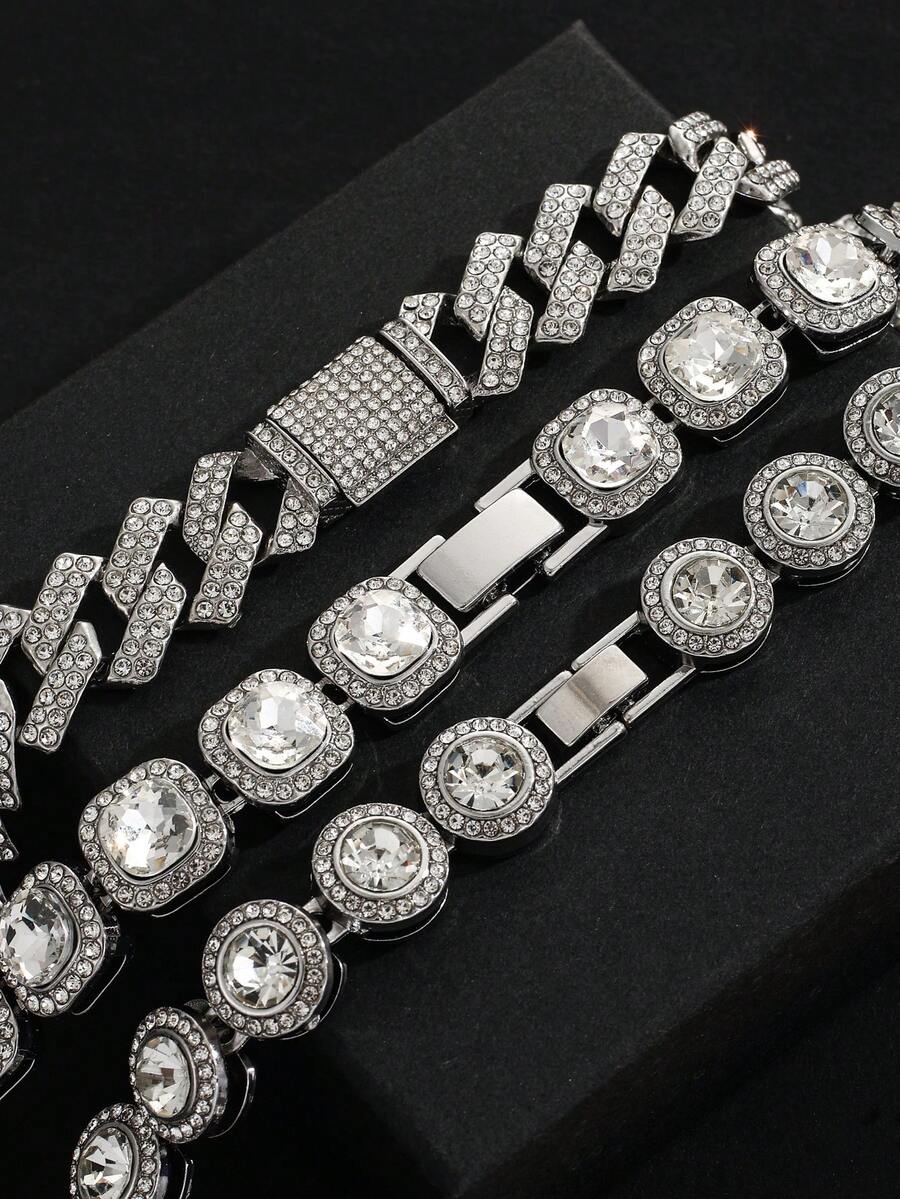 قلادة هيب هوب صخرية للرجال، مجوهرات سبيكة الزنك متعددة الطبقات، سلسلة كوبية مبالغ فيها بشكل أنيق، يمكن ارتداؤها بشكل متعدد، مناسبة للارتداء اليومي - متعدد الألوان - مشاهدة 1