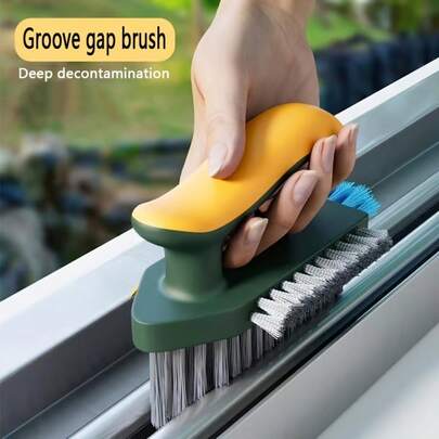 1pc Crevice Cleaning Brush, 2-In-1 Floor Cleaning Brush, Multi-Functional Handheld Cleaning Brush, No Dead Spot Brush, Ideal Home Accessories, Suitable For Cleaning Windows, Crevices, Stoves, Doors, Laundry Tables