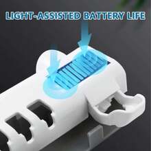 Hanging Toothbrush Holder With A Space-Saving Toothpaste Dispenser. This Convenient Organizer Can Neatly Store Toothbrushes And Toothpaste, Ensuring  And Reliable Use For The Whole Family. - trắng - Xem 2