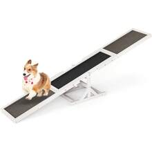 Wooden Dog Agility Seesaw, Dog Exercise & Play Set, Outdoor Run Game Toy, Climbing Platform Balance Training Equipment, Weatherproof Pet Supplies For Backyard Obstacle Courses (Grey) - White - View 10