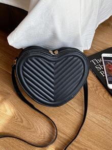 1 pièce Sac bandoulière matelassé en forme de cœur de couleur unie, sac à épaule mini stylé, sac à main léger - idéal pour les femmes, les étudiantes, les jeunes filles, parfait pour un usage quotidien, les sorties décontractées, les courses, les rassemblements de vacances - Multicolore - Voir 14