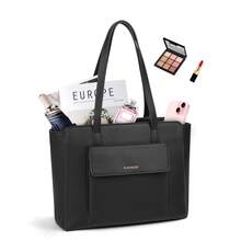 NEWHEY Fashionable Tote Bag, Unisex High-Quality PU Leather Large Capacity Work Tote Bag With Zipper, Waterproof, Elegant Handbag, Anti-Theft Wallet, Travel, Casual, Business, Lightweight - Multicolor - View 11
