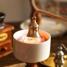 1pc European/French Romantic/Vintage Style Metal Candle Accessories, Long Handle Candle Snuffer Tool, Suitable For Candle Use In Bathroom, Dining Room, Bedroom - Valentine's Day/Festival Gift - Candle Holder, Decorative Candle Stand - Gold - View 2