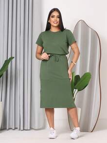 Casual Elegant Conservative / Modest Knot Beach - Army Green - View 2