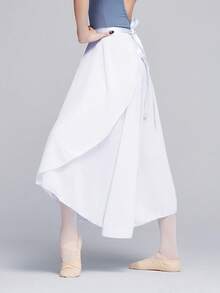 70cm Women's Ballet Tutu Skirt, Adult One-Piece Tutu Skirt With Lace Tie, Wrap Around Skirt For Yoga, Latin Dance Training. Dance Teacher Uniform. Women's One-Piece Dance Skirt With Belt, Wrap Around And Slim Fit For Fitness Yoga. Women's Wrap Around Skirt Fitness Yoga Series, Running Wrap Around Skirt. - Multicolor - View 4