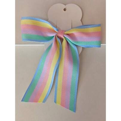 Laço de Cabelo Arco Iris Feminino em fitas variadas Bico de Pato – Elegante e Sofisticado