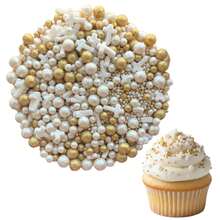 Mezcla de Sprinkles, Perlas, Rods y Confetti Comestibles para Decoración de Postres y Repostería – 100 g. - Bautizo - Ver 1