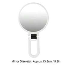 Espejo de Aumento Portátil de Mano, Doble Cara con Aumento 5X, Plegable y Colgante, Ideal para Viajes, Maquillaje Rápido o Cuidado Facial - como en la foto - Ver 4
