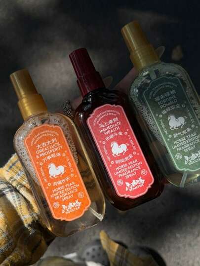 1 Bottle/100ml New Year Fortune Fragrance Spray, Freshens Home Air, Suitable As Women's Gift, Can Be Used Indoors And Outdoors, Deodorizes Closets And Enhances Scent, Ideal For Dates And Couples, Contains Long-Lasting, Refreshing And Pleasant Home Fragrance