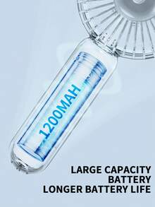 AOYI 1pc Rechargeable Handheld Mini Fan, 3-Speed Adjustable, Brushless Motor, Long Battery Life, Transparent, LED Light, USB Charging Cable - Multicolor - View 5