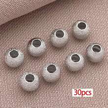 30颗磨砂圆形黄铜珠，18K镀金，3/4/5/6毫米金属球珠，散珠隔珠，适用于珠宝制作，如手链、项链、耳环等工艺品。 - 彩色 - 查看 10