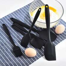 6pcs Silicone Scraper Set - Seamless One-Piece Design, Non-Stick Rubber Scrapers, Kitchen Spatulas, Flexible & Convenient, Suitable For Baking, Cooking, Scraping And Mixing, Heat-Resistant And Dishwasher - Multicolor - View 10