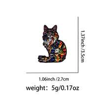 Cute Cartoon Animals Fox Enamel Pin Colorful Cats Brooch Pins Lapel Pin Badge On Backpack Clothing Accessories Jewelry Friends Gifts - Black - View 24