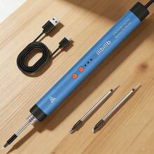 HX8 焊接套件，ILIBILIB 5V2A USB 接口 8W 可调温电烙铁 300-420°C，内置电池可无线操作 30 分钟，快速加热智能焊接套件，适用于 DIY 电子产品，智能睡眠模式，包含 2 个可更换焊嘴和 USB-C 充电线。 - 藍色 - 查看 8