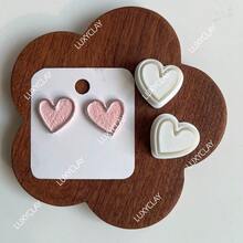Mirrored Heart-Shaped Polymer Clay Cutters Set Valentine'S Day Themed DIY Jewelry Pendant Crafting Tools Kit - Heart - View 4