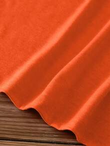 Women's Elegant Style Short Sleeve Hibiscus Print Round Neck Women's Short Sleeve Suitable For Spring And Summer Fashion Commuting Vacation Daily Versatile Casual Elegant Retro Style Top - 橘色 - 查看 4