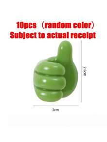 10pcs Casual Style Thumb Wall Hooks - Plastic, Easy Install, No Drilling Required, Strong Adhesive Wire Organizer For Charging Cables And Headphones - Multicolor - View 9