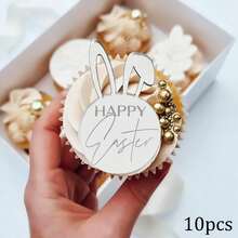 5pcs/10pcs/20pcs Easter Cupcake Decorations, Easter Eggs Rabbits Decor For Holiday Party Birthday Cake Decorating Supplies - Multicolor - View 14