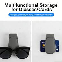 1 Piece Magnetic Leather Car Sunglasses Clip - Multi-Function Sun Visor Organizer For Cards & Tickets - 1 - View 3